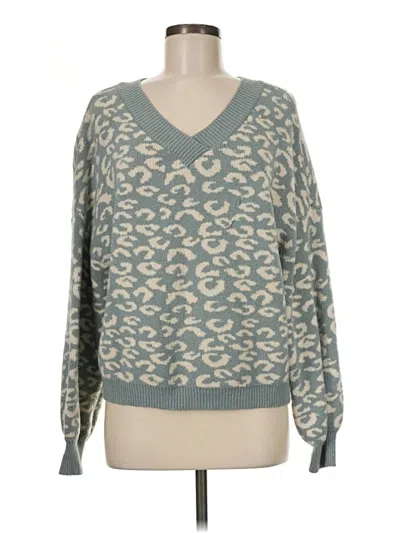 Pre-owned Listicle Pullover Sweater In Teal