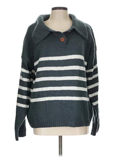 Pre-owned Listicle Pullover Sweater In Teal