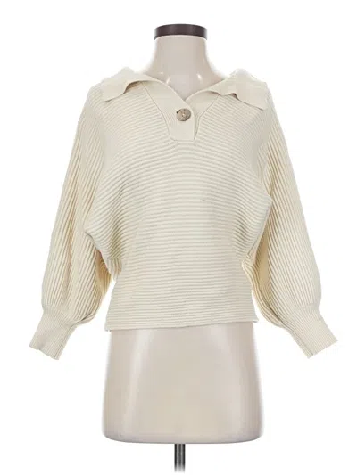 Pre-owned Listicle Pullover Sweater In White