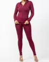 Listicle Seamless Hoodie And Legging Lounge Set In Plum In Pink