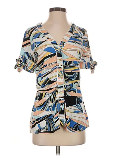 Pre-owned Listicle Short Sleeve Blouse In Blue