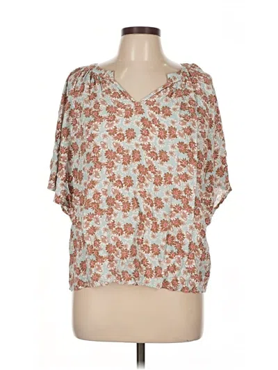 Pre-owned Listicle Short Sleeve Blouse In Brown