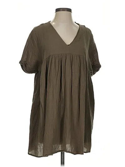 Pre-owned Listicle Short Sleeve Blouse In Brown