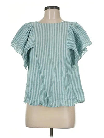 Pre-owned Listicle Short Sleeve Blouse In Teal