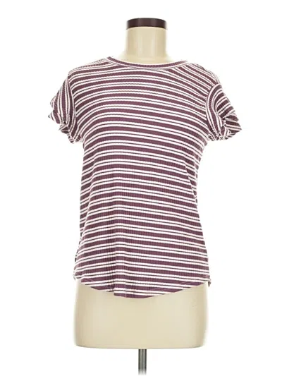 Pre-owned Listicle Short Sleeve Top Burgundy Boatneck Tops