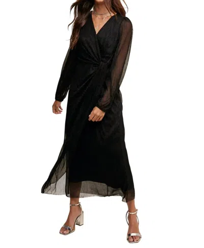 Listicle Skylar Wrap Maxi Dress In Black