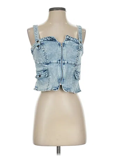 Pre-owned Listicle Sleeveless Top Blue Strapless Neckline Tops