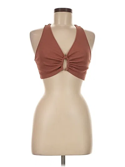 Pre-owned Listicle Sleeveless Top Brown Halter Neckline Tops