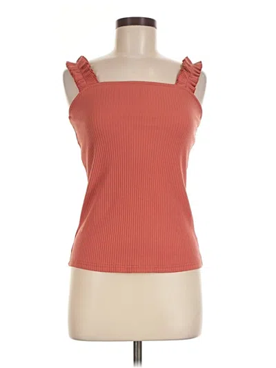 Pre-owned Listicle Sleeveless Top Orange Square Neckline Tops