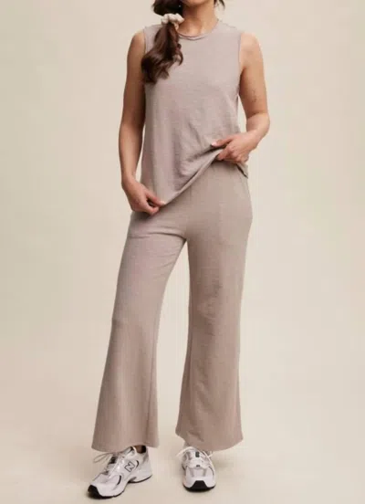 Listicle Soft Knit Tank And Sweatpant Set In Ash