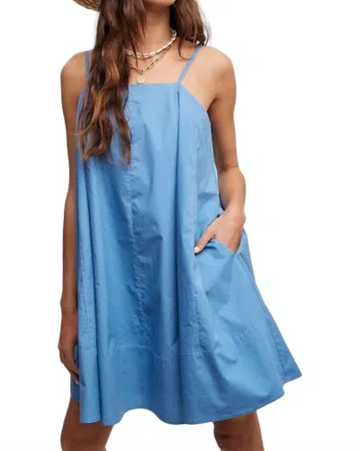 Listicle Strap Swing Dress In French Blue In Multi