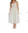 Listicle Striped Floral Midi Dress In Sage In Multi