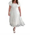 Listicle Summer Romance Puff Sleeve Dress In White In White
