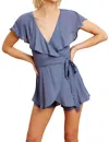 Listicle Sunday Funday Romper In Blue In Blue