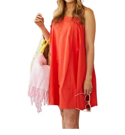 Listicle Swingy A-line Poplin Mini Dress In Blood Orange