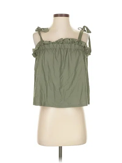 Pre-owned Listicle Tank Top Green Strapless Neckline Tops