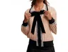 Listicle Vintage Cable Knit Button Sweater In Blush In Gold