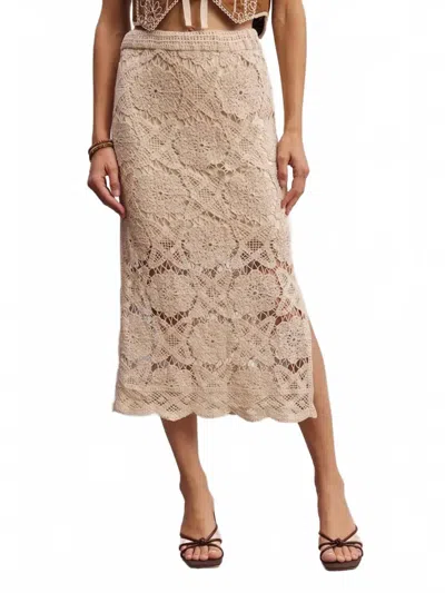 Listicle Women's Crochet Maxi Skirt In Beige In Gold