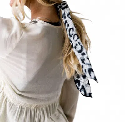 Listicle Women's Natural Look Leopard Hair Tie In Gray In Multi