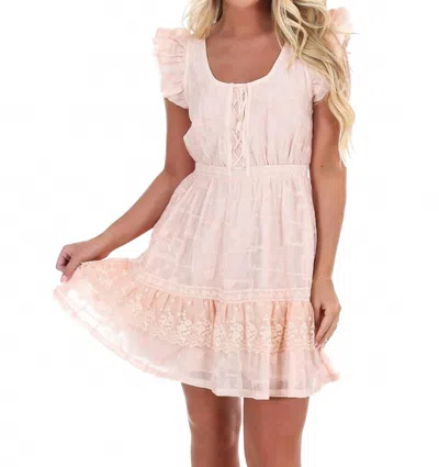 Listicle Women's Stay For Awhile Lace Mini Dress In Mute Pink