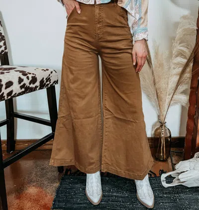 Listicle Women's The Phoenix Wide Leg Jeans In Camel In Brown