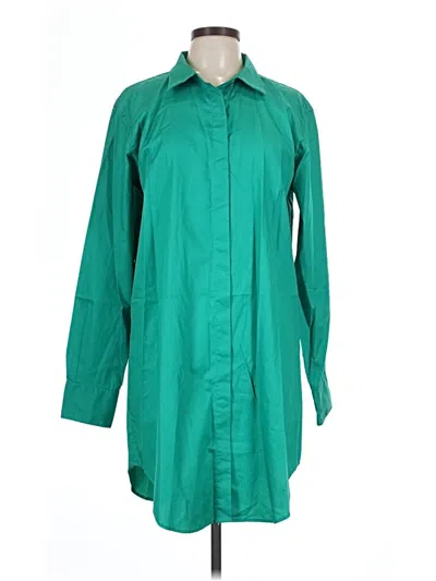 Pre-owned Lita By Ciara 3/4 Sleeve Button Down Shirt In Green