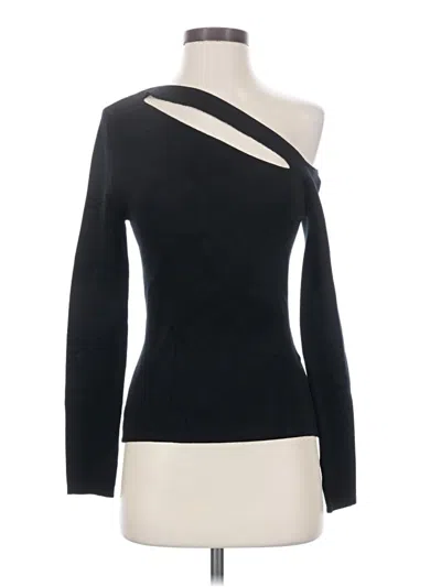 Pre-owned Lita By Ciara Long Sleeve Top Black One Shoulder Neckline Tops