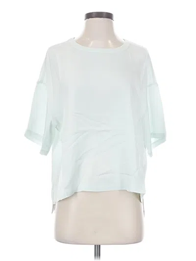 Pre-owned Lita By Ciara Short Sleeve Silk Top White Boatneck Tops