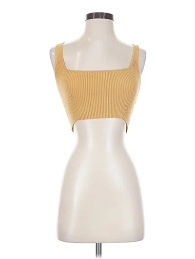 Pre-owned Lita By Ciara Tank Top Gold Strapless Neckline Tops