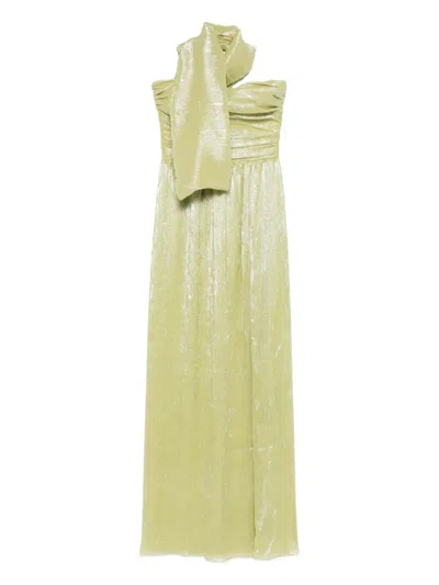 Lita Couture Thais Scarf-detail Maxi Dress In Green