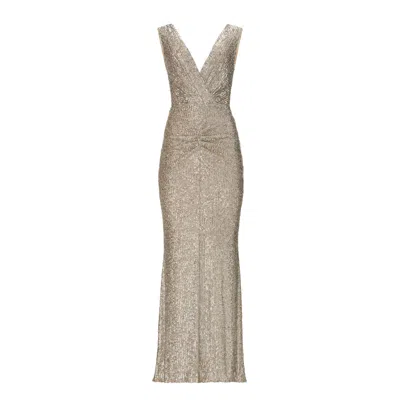 Lita Couture Women's All Eyes On You Silver Sequin Gown Dress