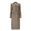 Lita Couture Belted Midi Trench Coat In Liquid Silver In Silver