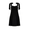 Lita Couture Women's Black Ribbon-strap Flared Mini Dress In Black