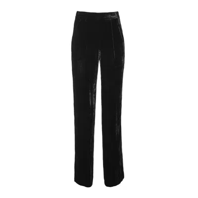 Lita Couture Women's Black The Silk Velvet Trousers