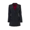 Lita Couture Black Tuxedo Wool And Silk Blend Dress In Black