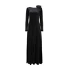 Lita Couture Women's Black Velvet Flower Appliqué Dress In Black