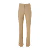 Lita Couture Women's Brown High Rise Trousers In Beige In Brown