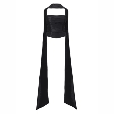 Lita Couture Women's Corset Top In Black Taffeta