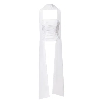 Lita Couture Women's Corset Top In White Taffeta