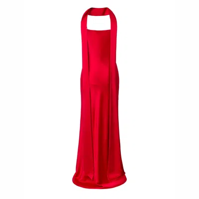 Lita Couture Women's Floor-lenght Satin Dress In Red
