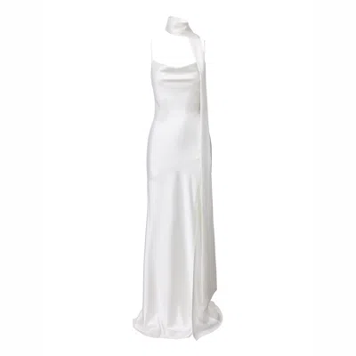 Lita Couture Women's Floor-length Satin Dress In White