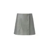 Lita Couture Faux Leather A-line Skirt In Green