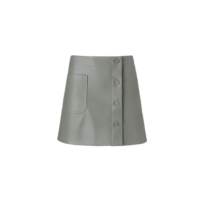 Lita Couture Faux Leather A-line Skirt In Green