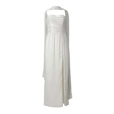 Lita Couture Women's Grey Strapless Corset Pearl Dress