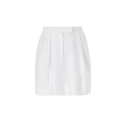 Lita Couture Women's Mini Skirt In White Linen