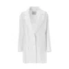 Lita Couture Oversized Suit Blazer In White Linen In White
