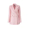 Lita Couture Women's Pink / Purple Double-breasted Blazer In Pink Linen In Pink/purple
