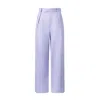 Lita Couture Women's Pink / Purple Wide-leg Trousers In Purple Linen In Pink/purple