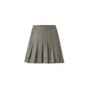 Lita Couture Pleated Skirt In Olive Green In Green