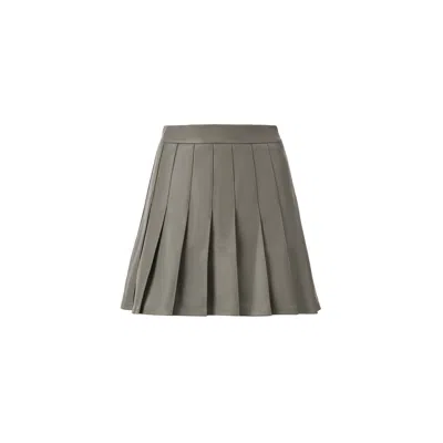 Lita Couture Pleated Skirt In Olive Green